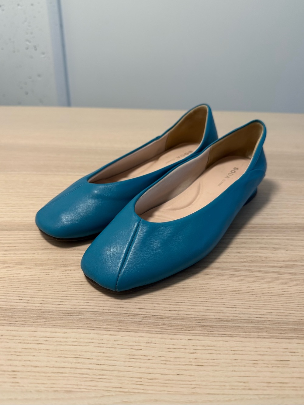 Teal Leather Ballet Flats (size 6.5-7 women)